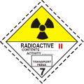 Radioactive material Category II-YELLOW (Symbol 7B) sign