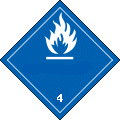 Substances which, in contact with water, emit flammable gases sign